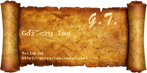 Géczy Tea névjegykártya